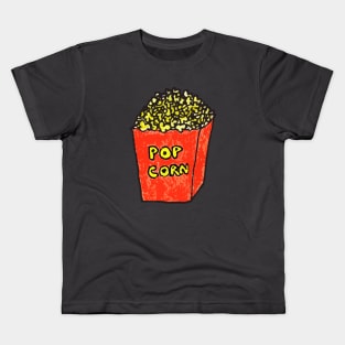 Hand drawn popcorn love food Kids T-Shirt